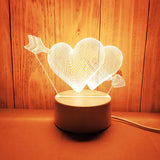 Lampe LED 3D en acrylique Love Romantic
