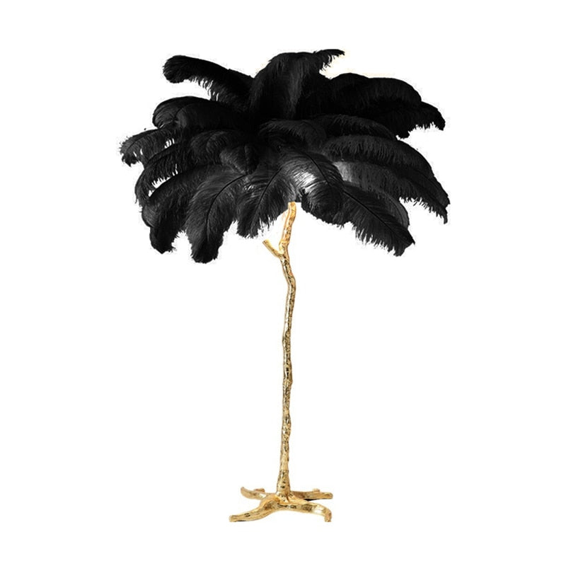 lampadaire Led plume d'autruche