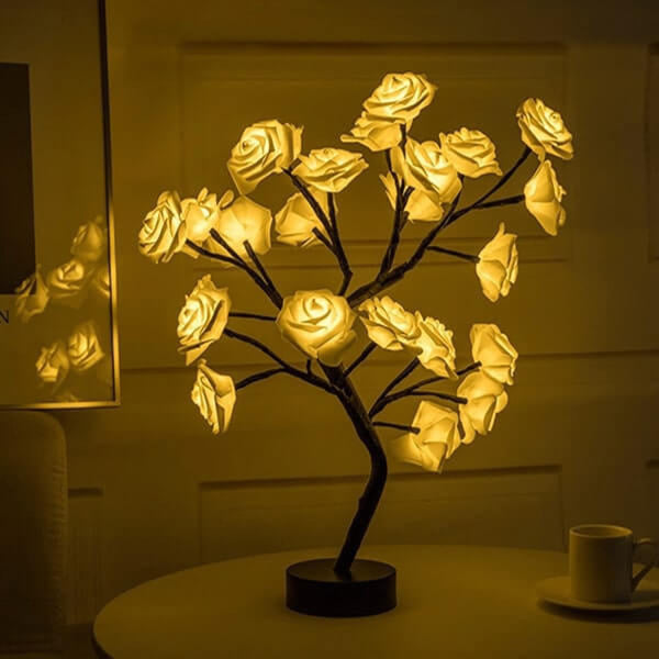 Lampe LED en forme de rose